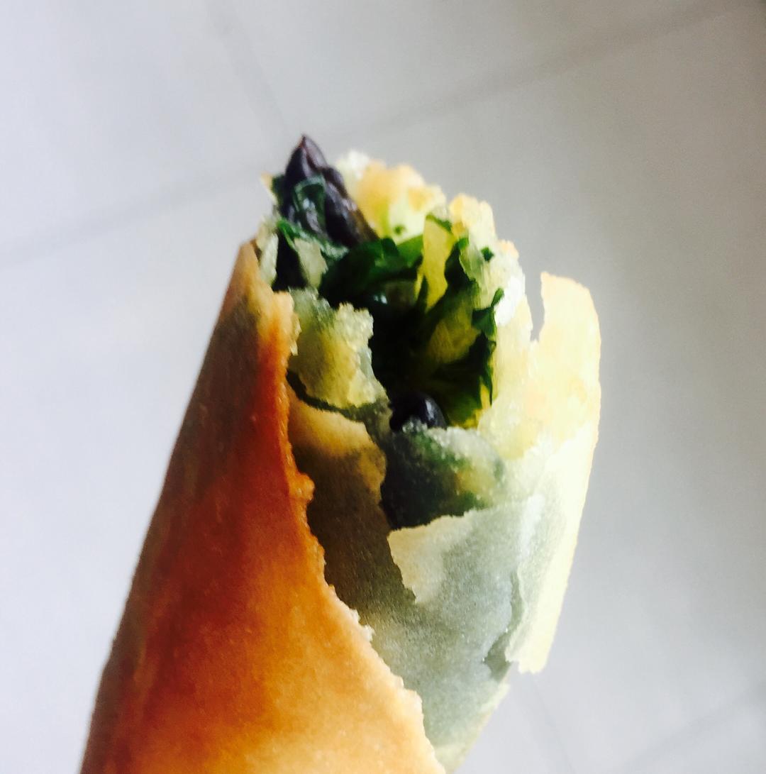 莴笋叶春卷的做法