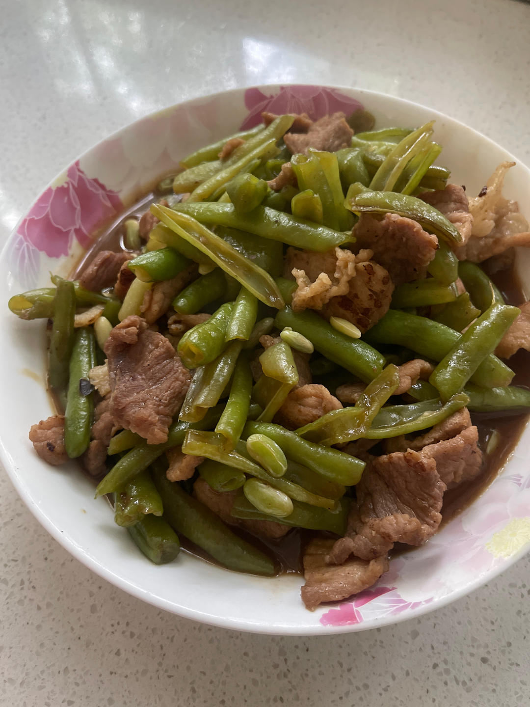 豆角炒五花肉
