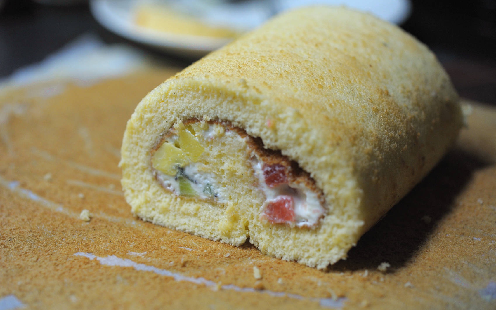 凉公子做的热带水果奶油乳酪蛋糕卷