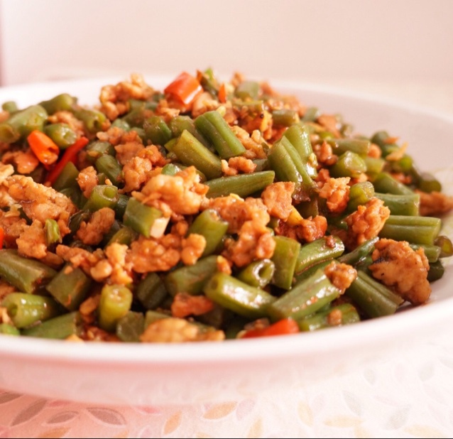 肉沫豆角下饭菜