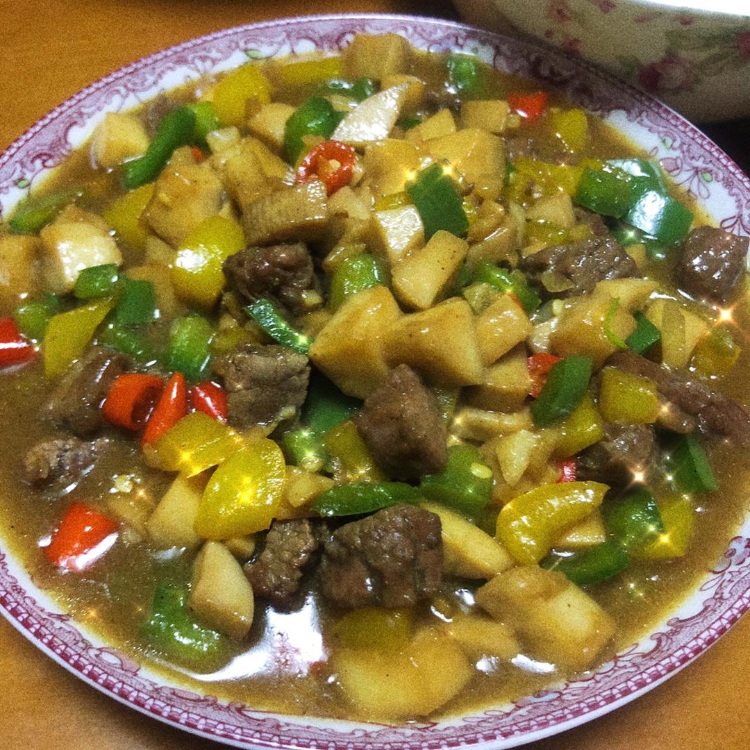 家常菜~杏鲍菇烧牛肉粒
