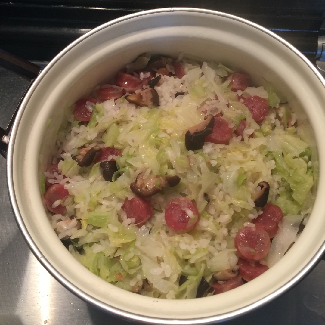 电饭锅版香菇腊肠饭
