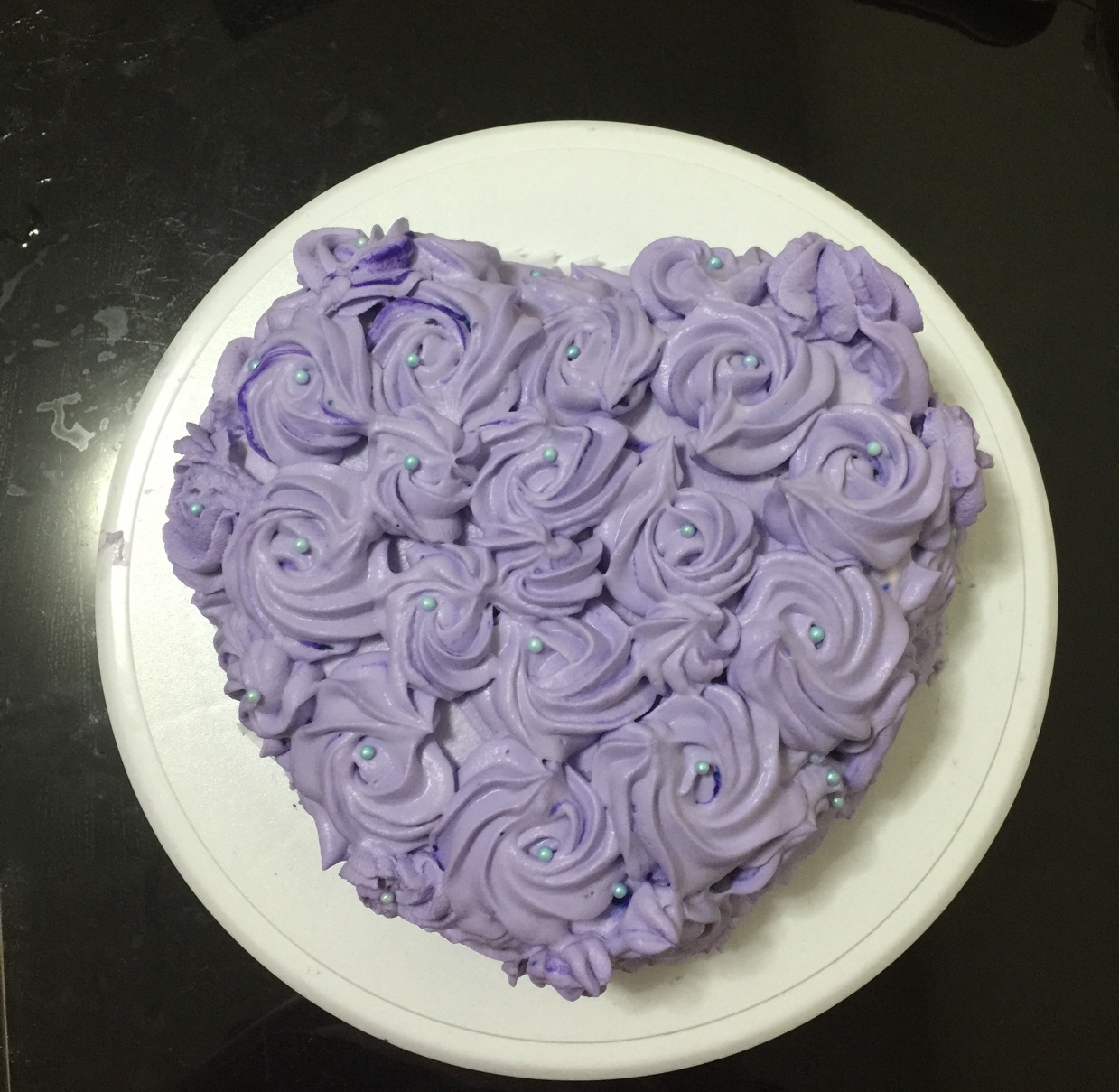 紫色玫瑰渐变裱花蛋糕