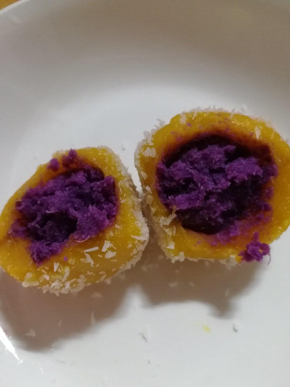 Q弹软糯的南瓜紫薯糯米糍