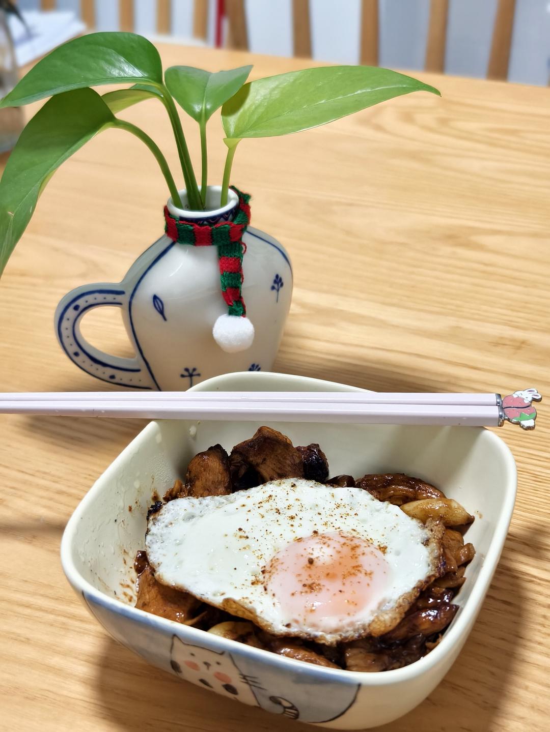 快手鸡胸炒蘑菇