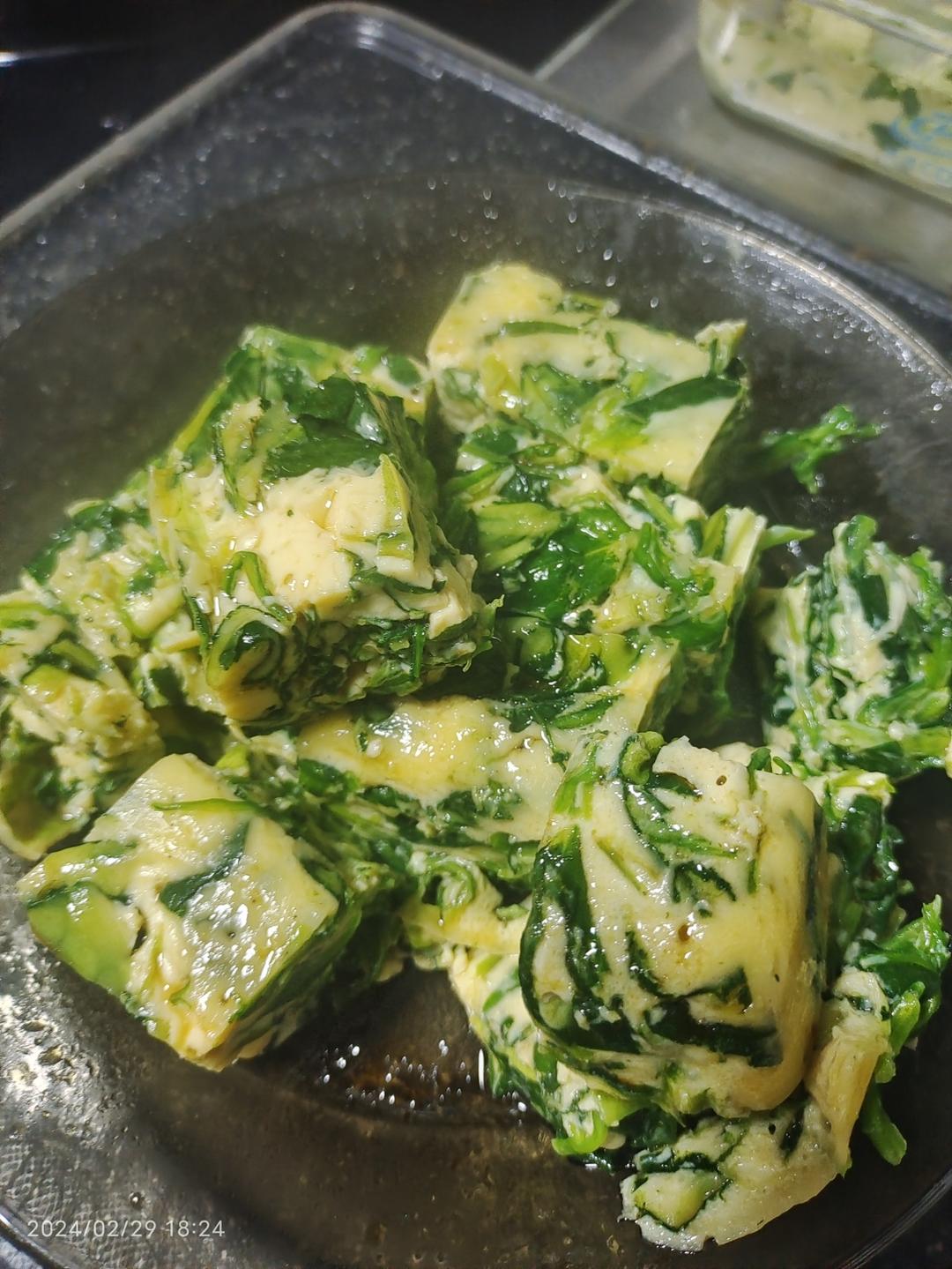 菠菜蒸鸡蛋（普通锅），菠菜鸡蛋糕（四季养生）美善品小美食谱