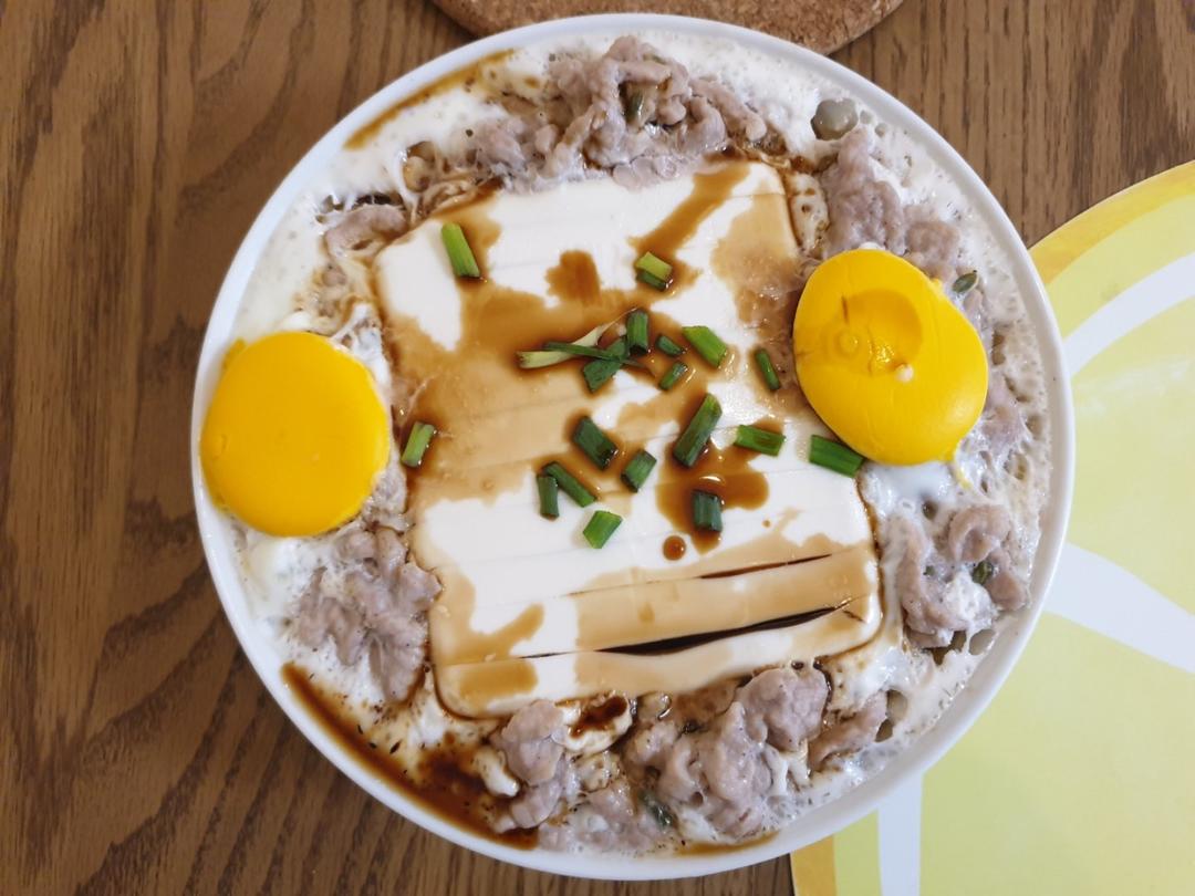 【豆腐肉糜抱蛋】肉饼蒸蛋的豪华做法，零难度！