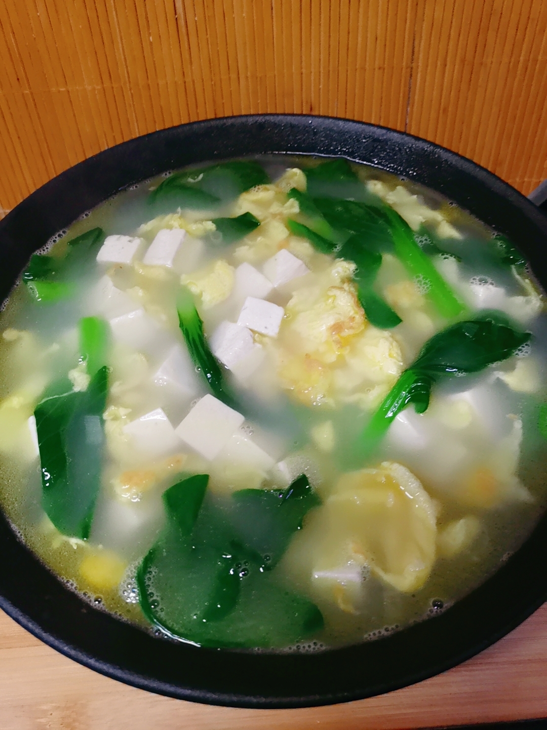 鸡蛋豆腐汤（晚饭只喝汤系列～减脂汤）的做法