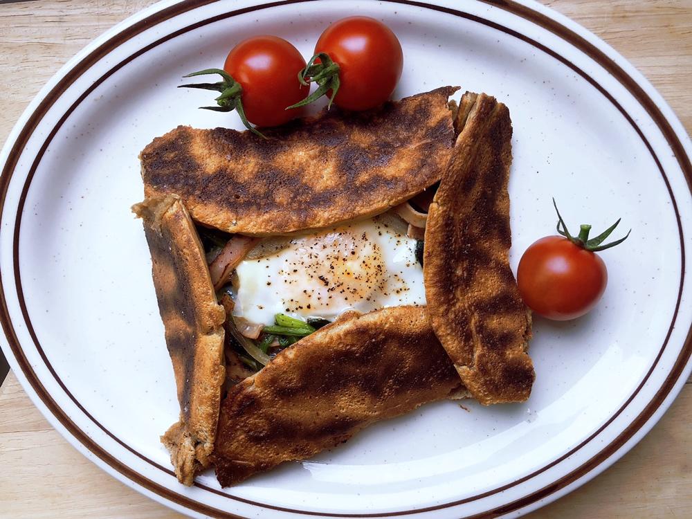 健康法式早餐-火腿奶酪荞麦格雷饼 Galette (仿魔都网红款)