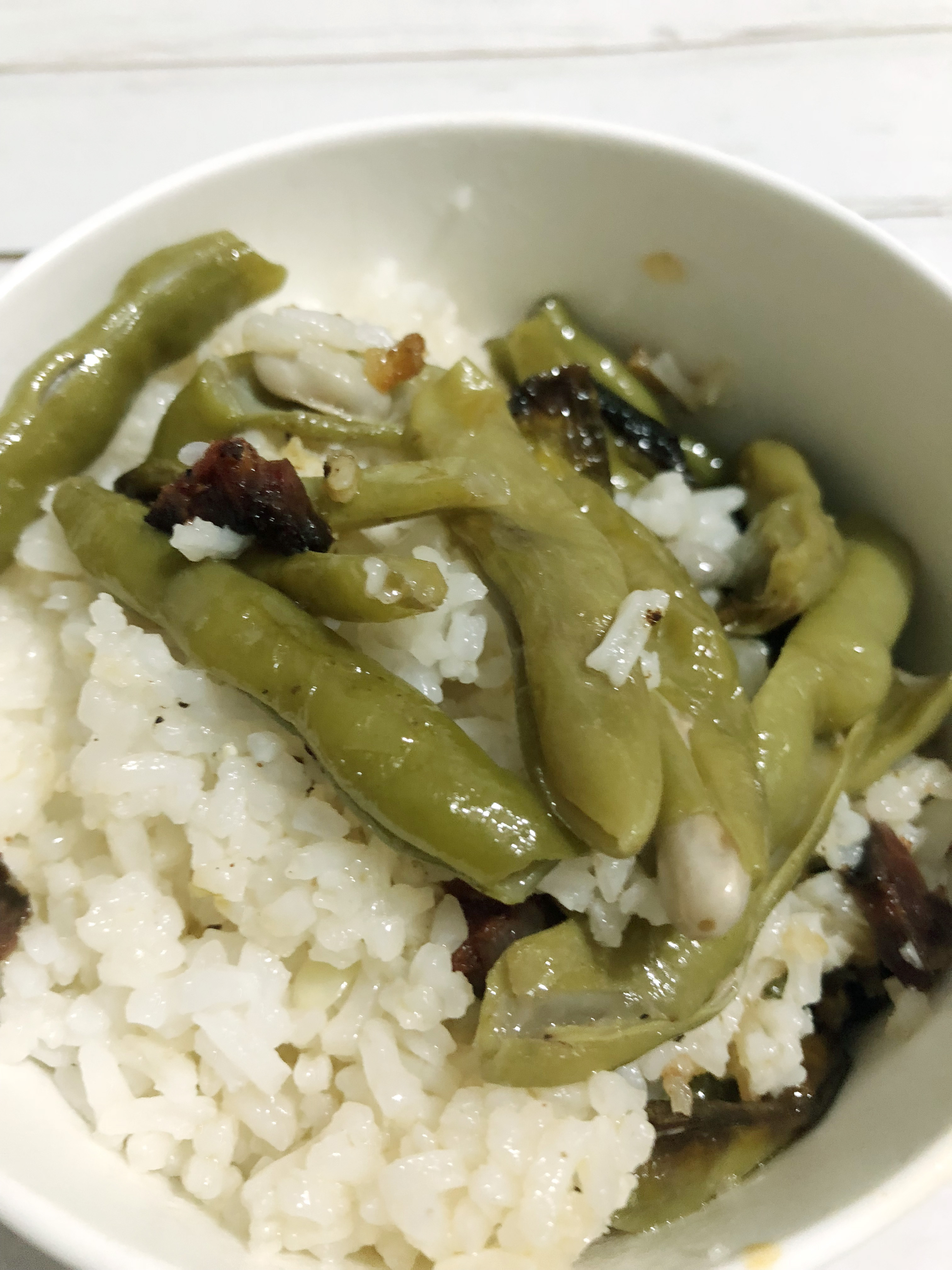 四季豆焖饭（铁锅版）的做法