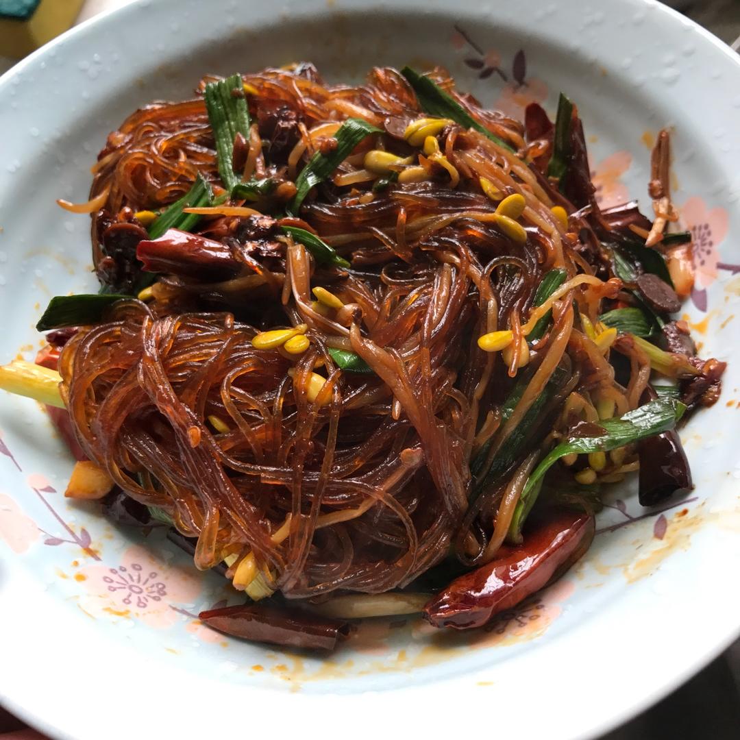 豆芽炒粉丝