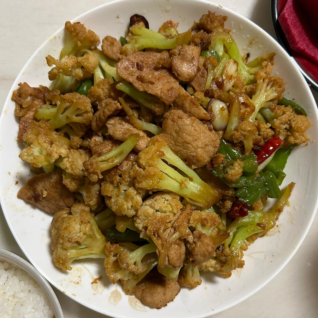 菜花炒肉片