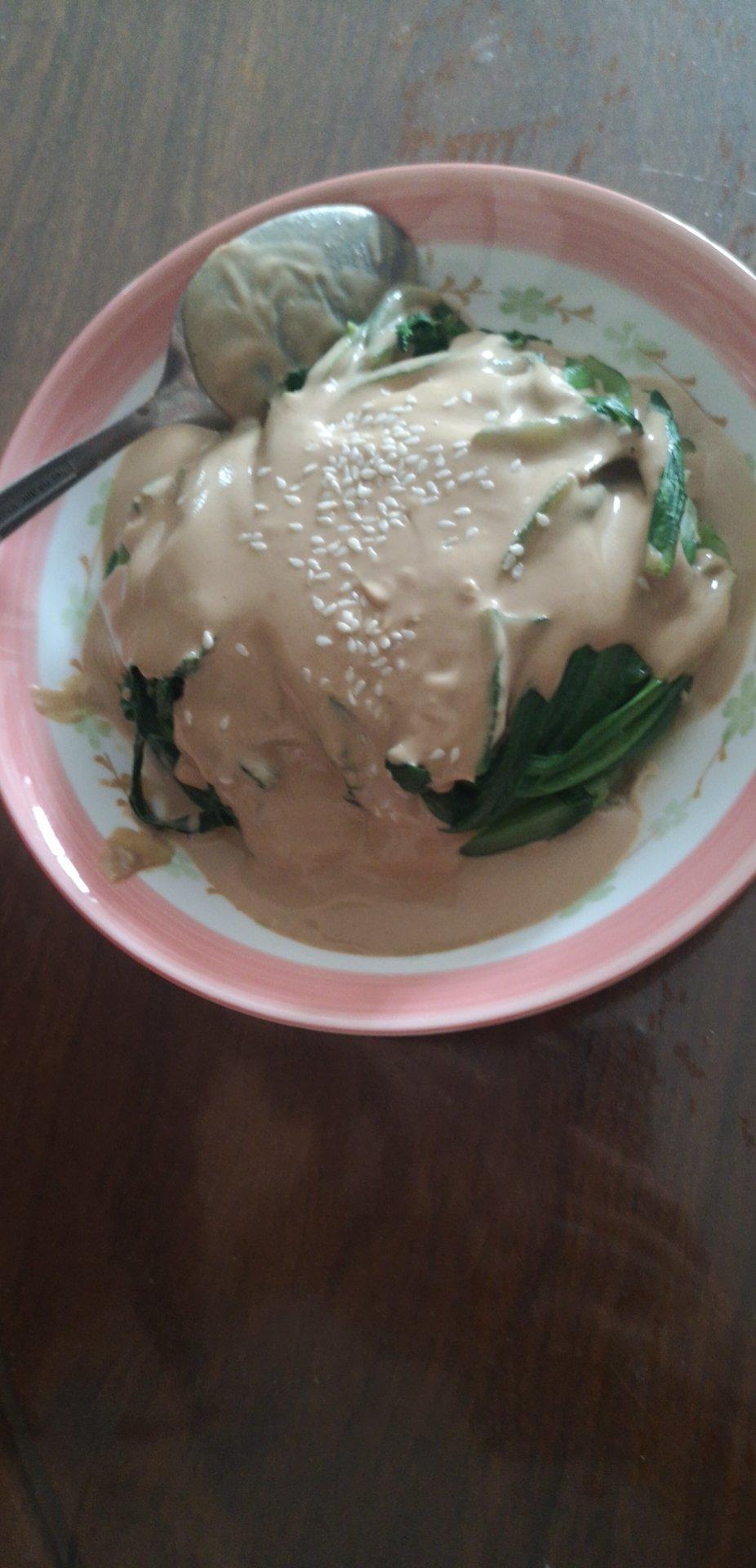 【原创】补钙又爽口的麻酱（麻汁）油麦菜