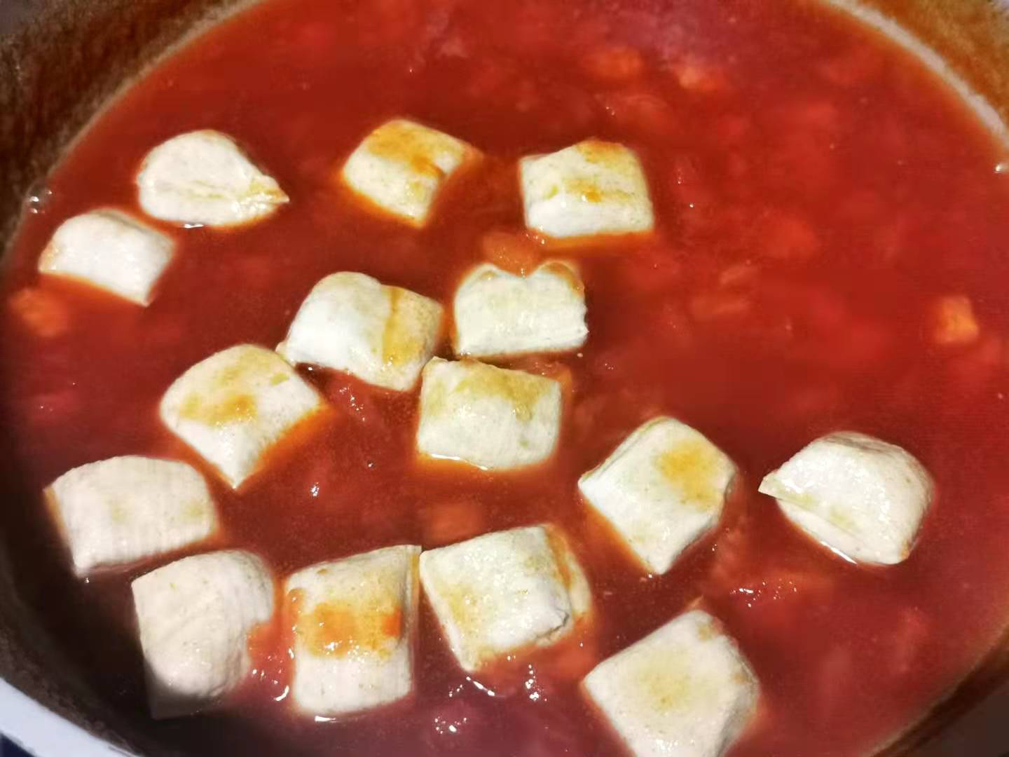 茄汁包浆小豆腐的做法 步骤4