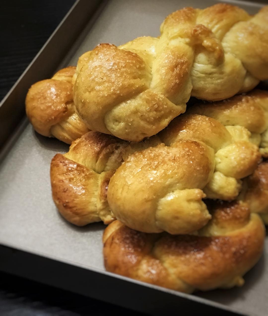 砂糖麻花面包（两股辫子）