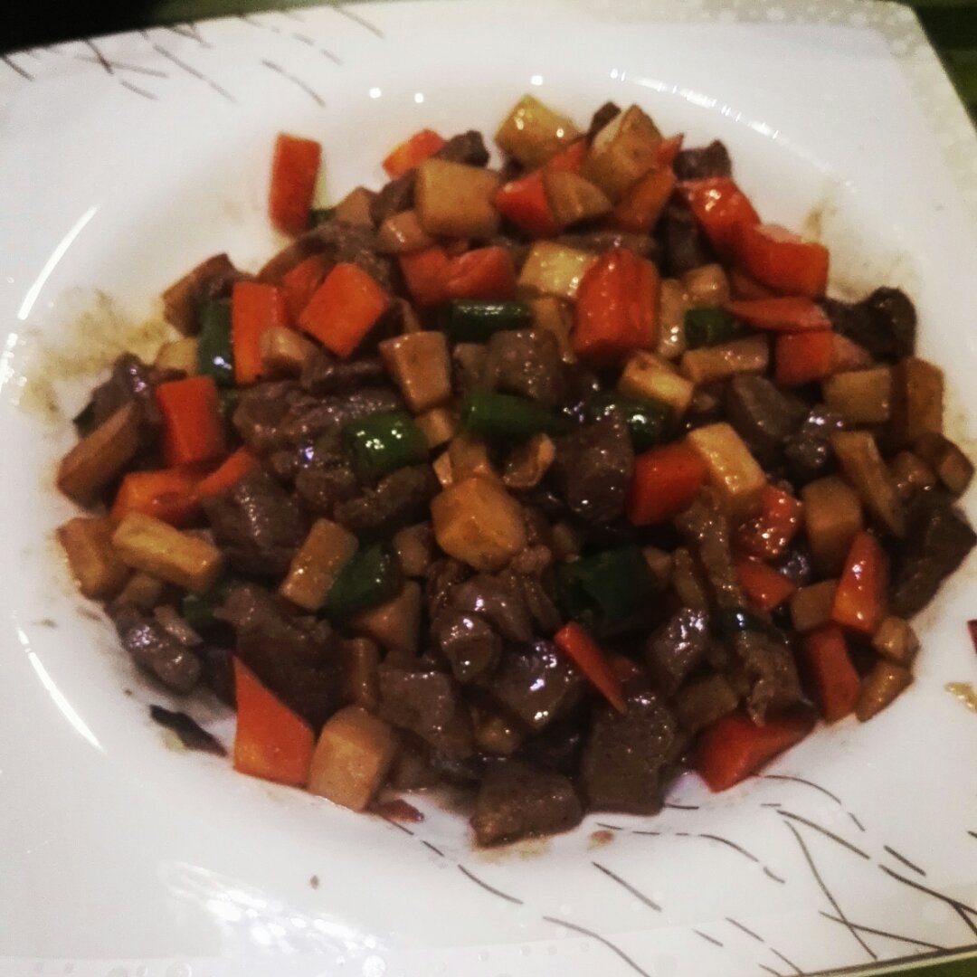 黑椒杏鲍菇牛肉粒