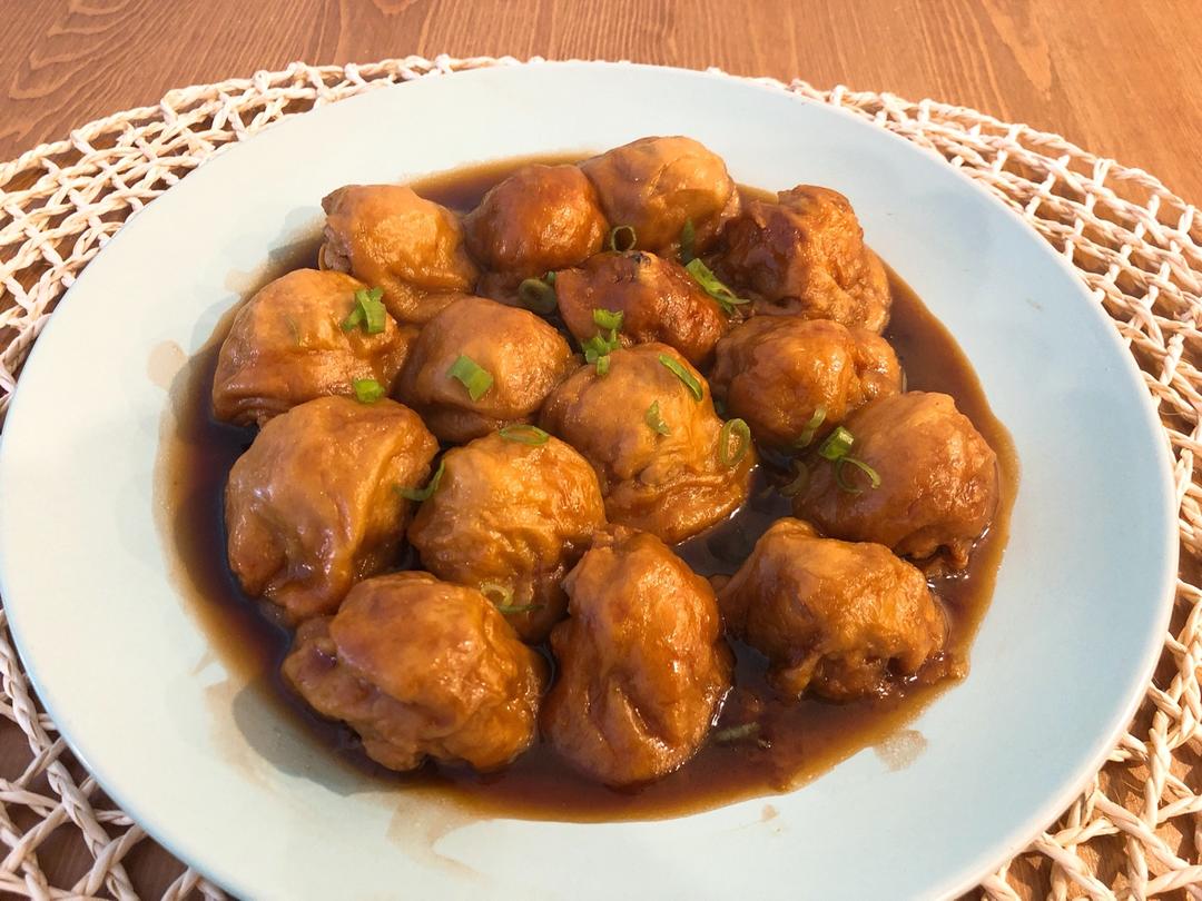 jesiz做的妈妈的料理面筋包塞肉