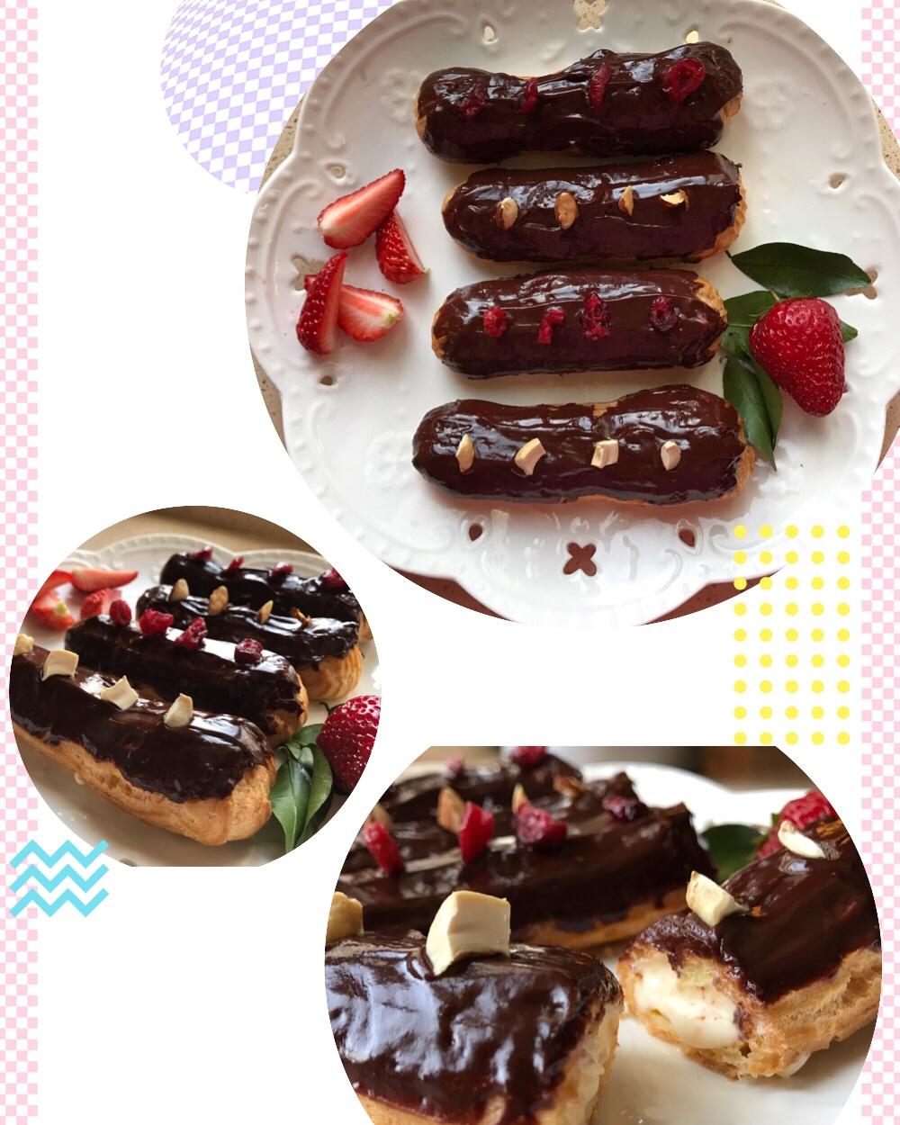 （视频菜谱）手指泡芙 Éclair／闪电泡芙