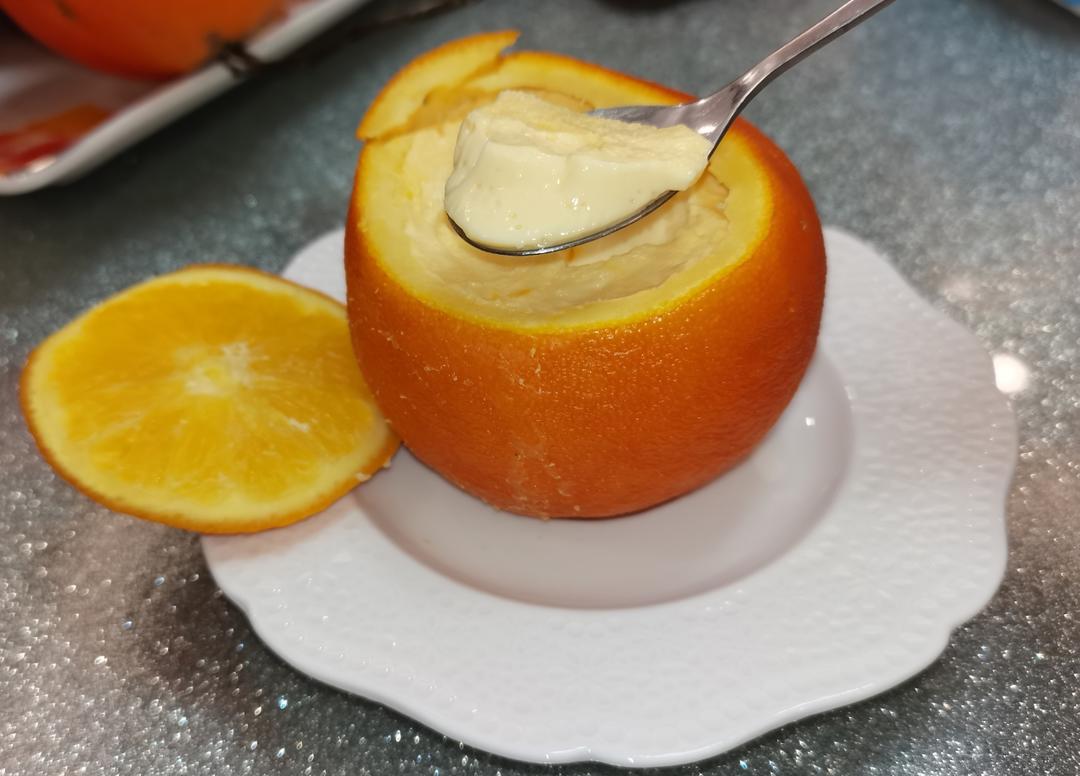 懒人甜品🍮｜橙香双皮奶蒸蛋