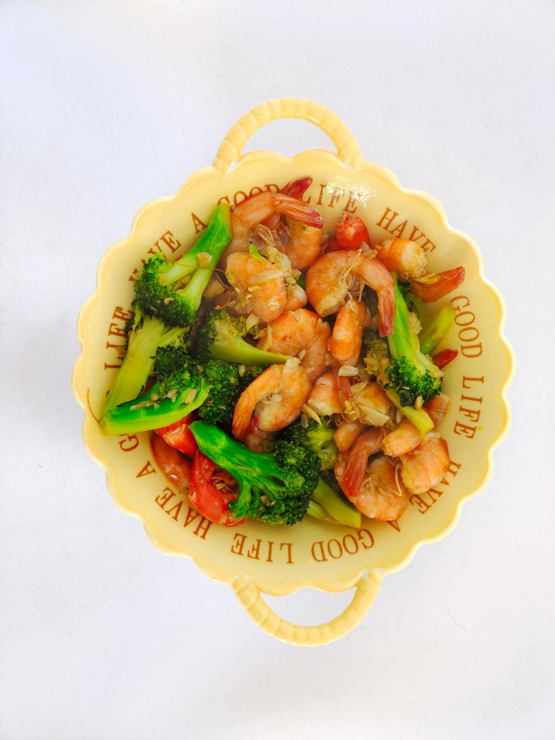 减肥去脂的西兰花炒虾仁