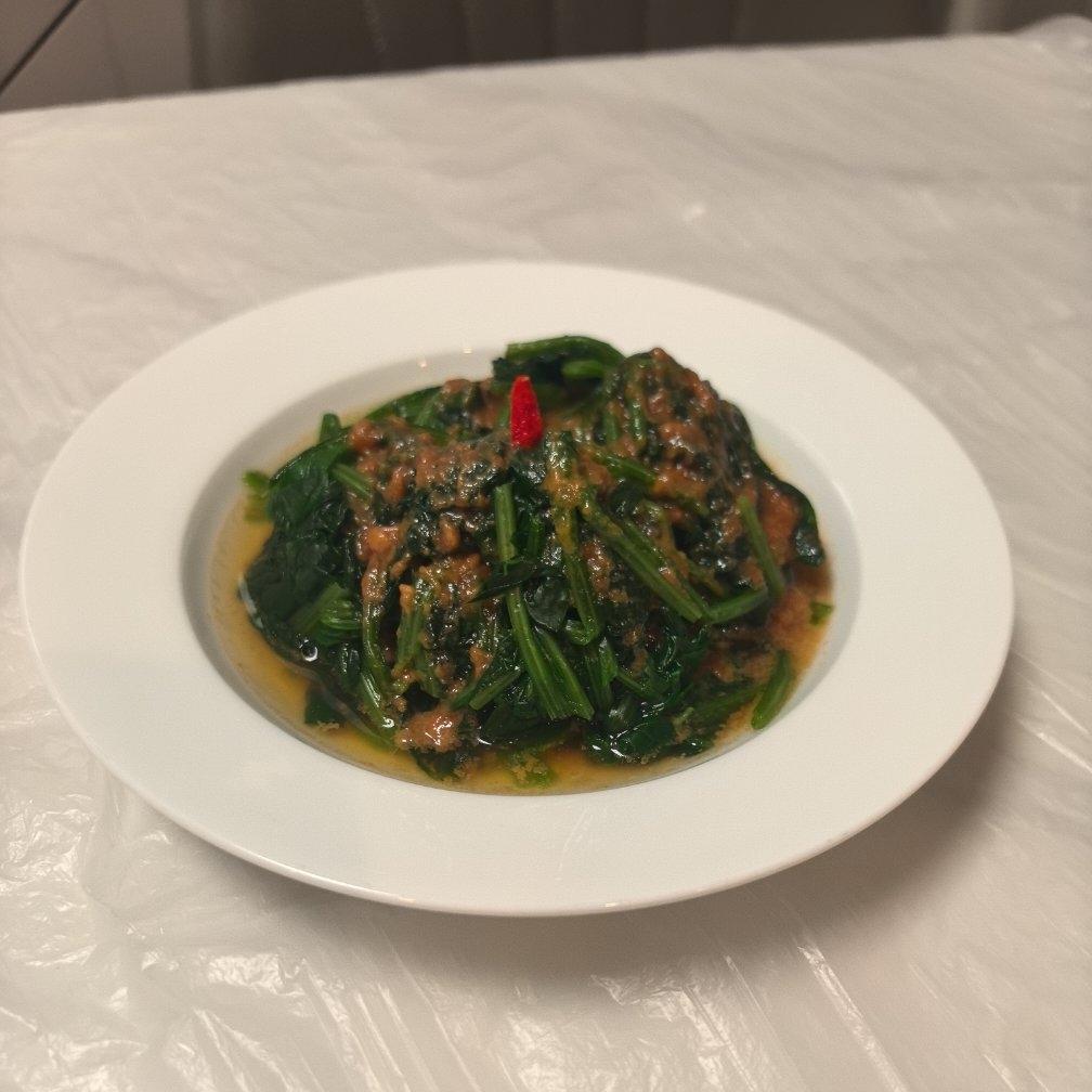 麻酱拌花生菠菜