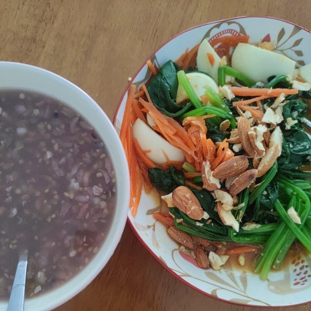 冬瓜番茄虾米汤+蒸玉米