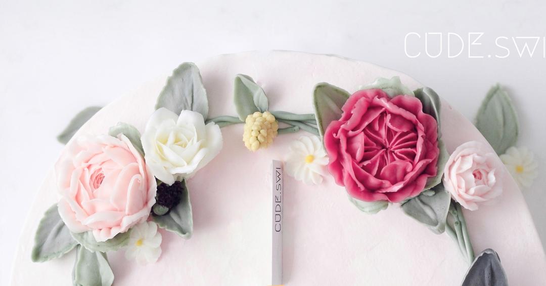 韩式裱花，奶油蛋糕