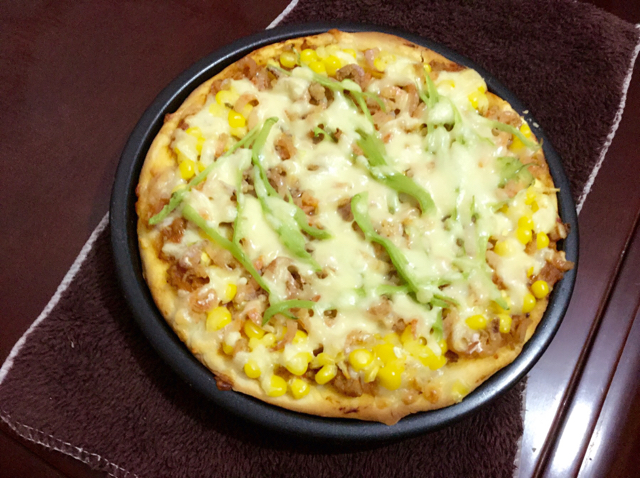 香浓玉米培根披萨