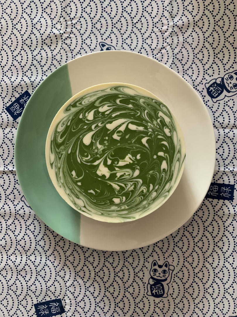 抹茶白巧克力冻芝士条（免烤甜点什么的最赞了！）