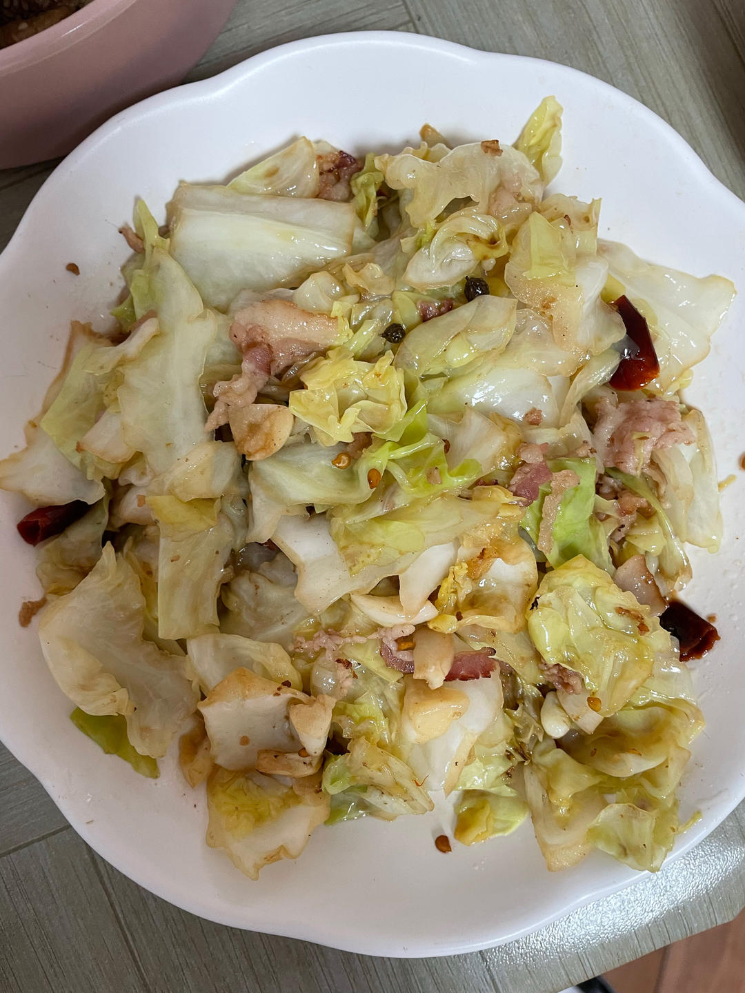 干锅培根手撕包菜