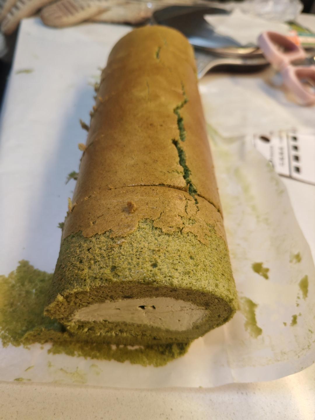 抹茶奶油蛋糕卷，一抹，倾心