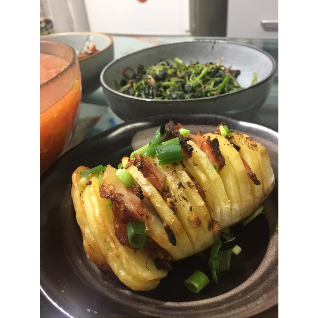 瑞典烤土豆 Hasselback baked potato