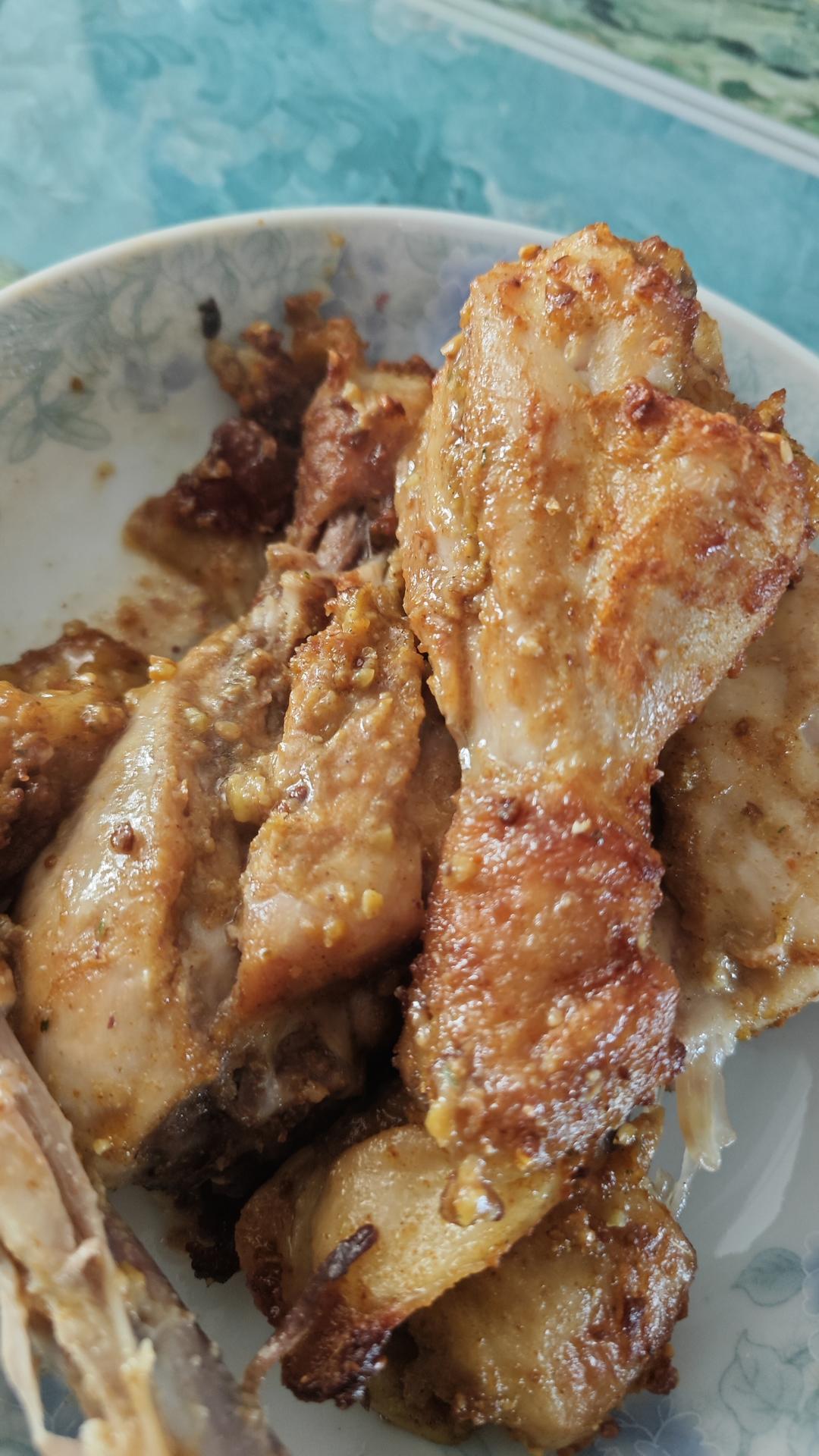 烧饼夹鸡腿（空气炸锅）
