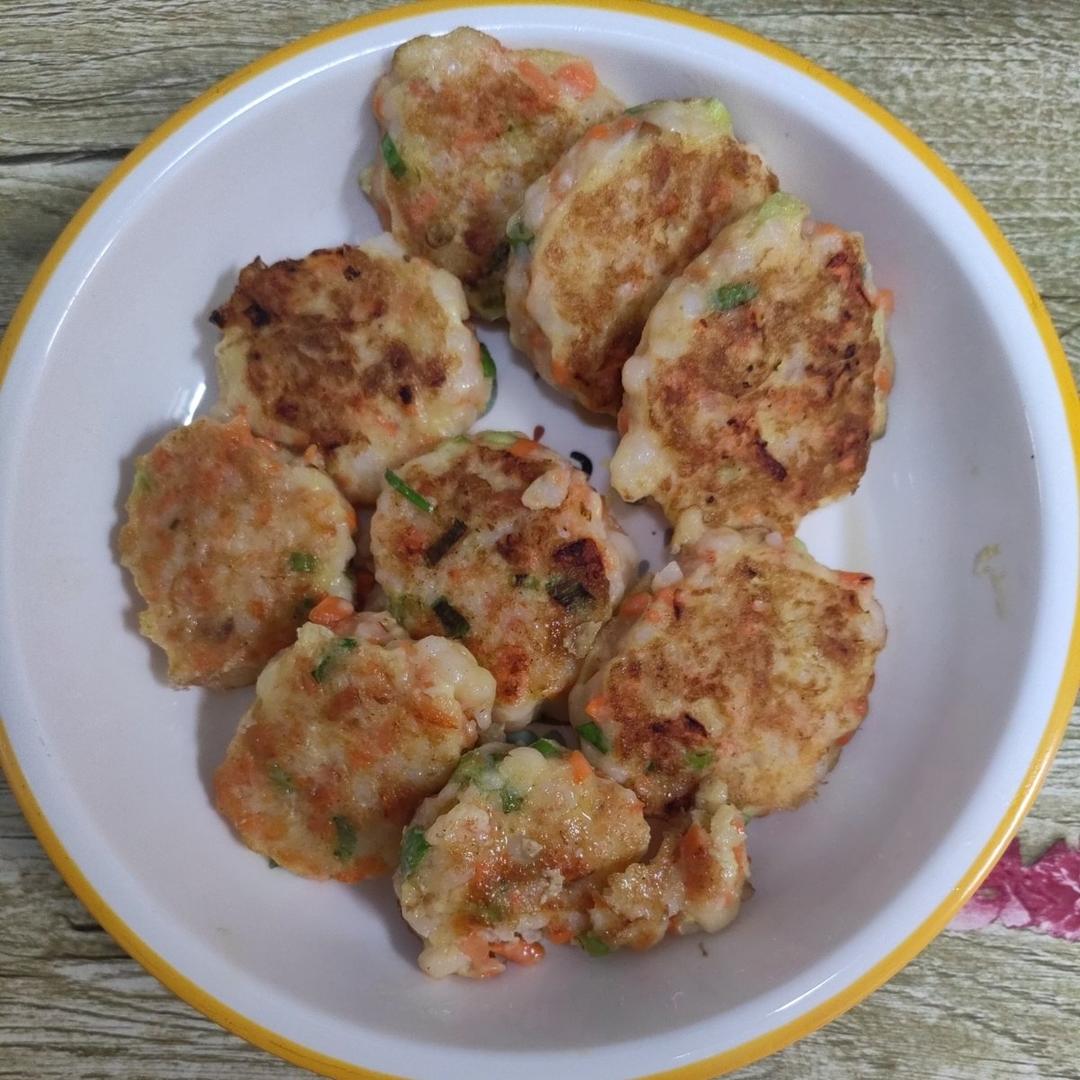 孩子超爱吃的时蔬鲜虾饼，补钙长高高‼️