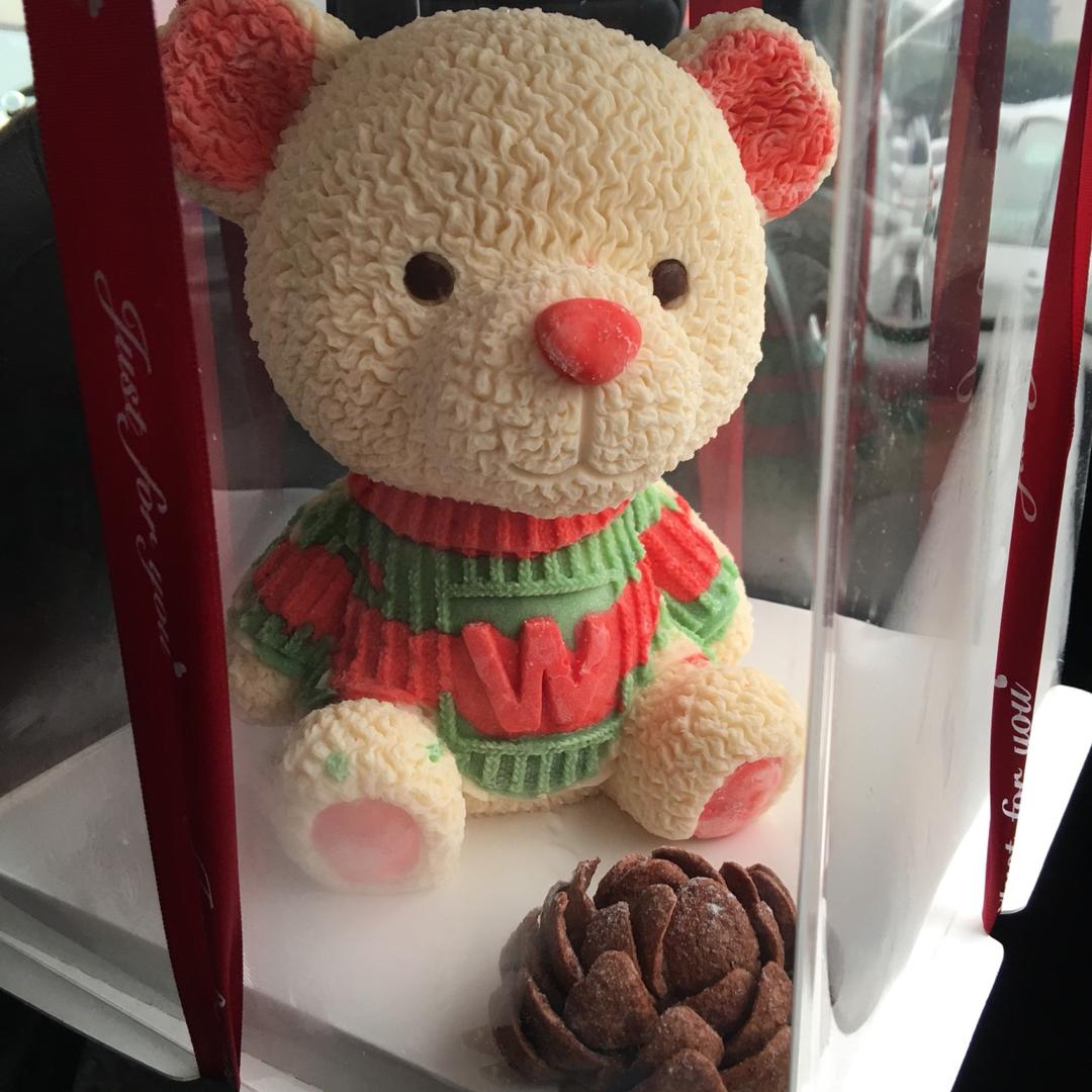 郑橘子做的立体小熊蛋糕