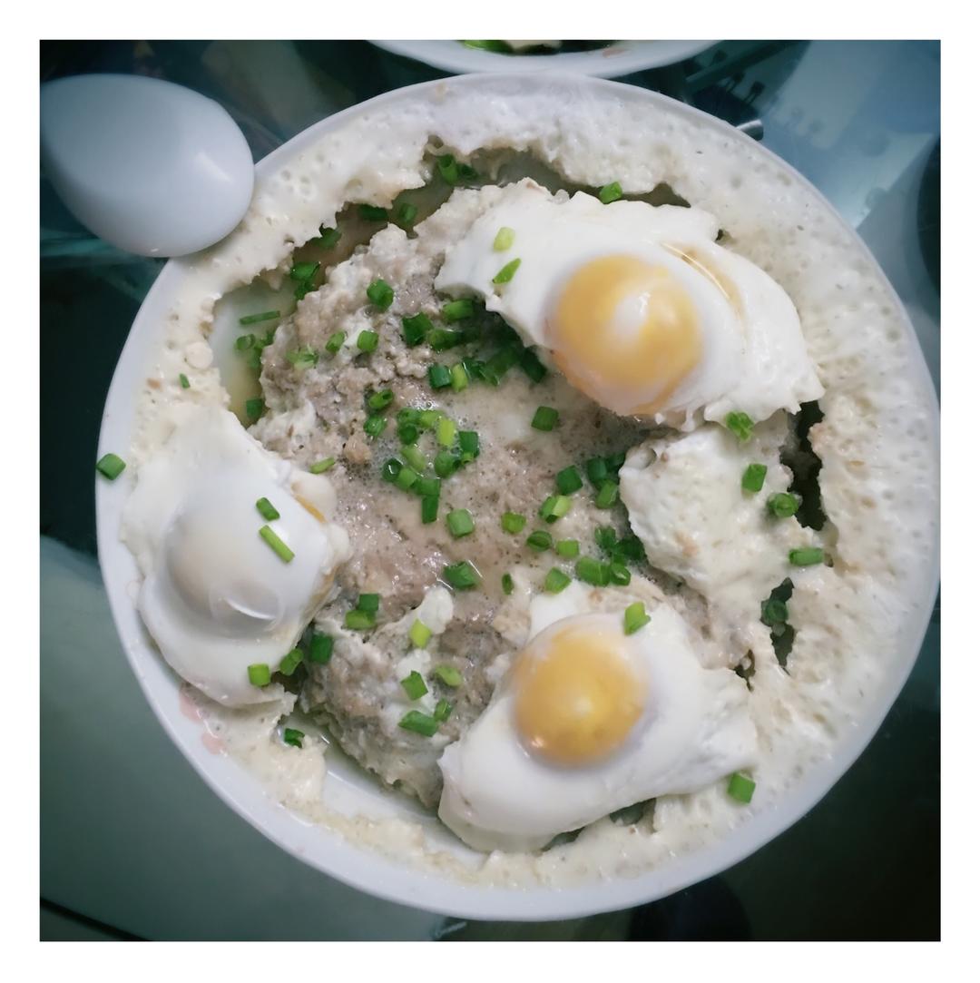 老上海风味的肉饼子蒸蛋