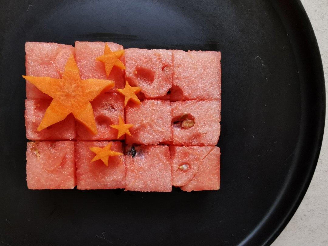 趣味早餐摆盘——水果国旗