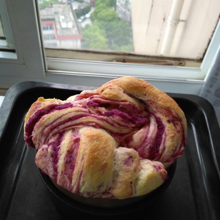 紫薯手撕面包（无需揉出膜）