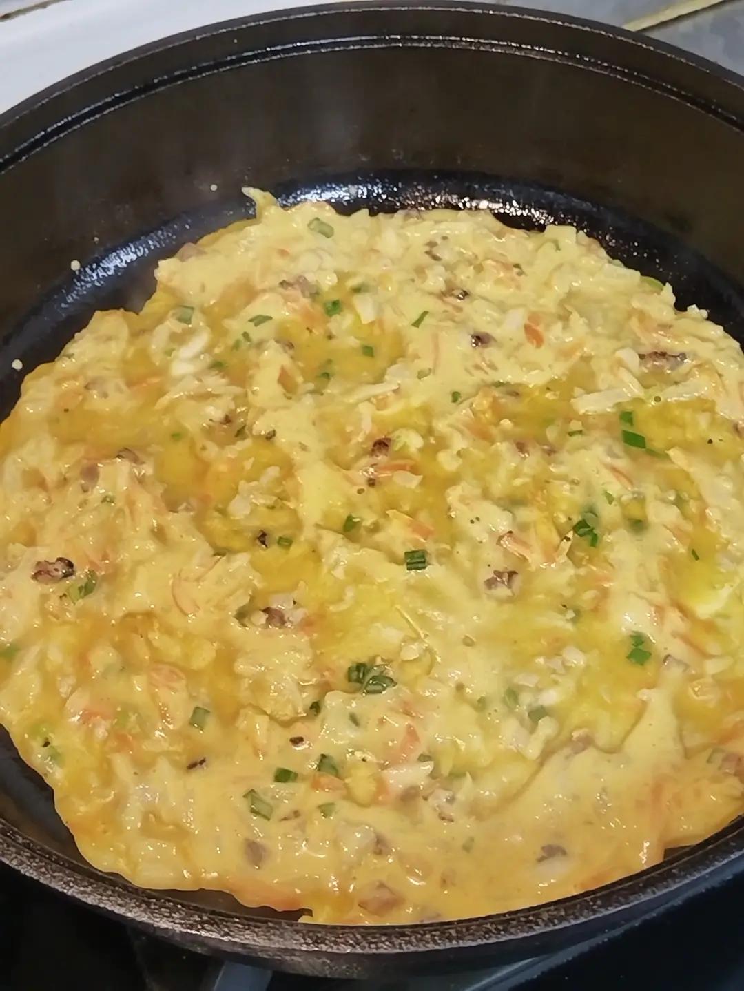 10分钟早餐，不油好成型韭菜鸡蛋煎饼
