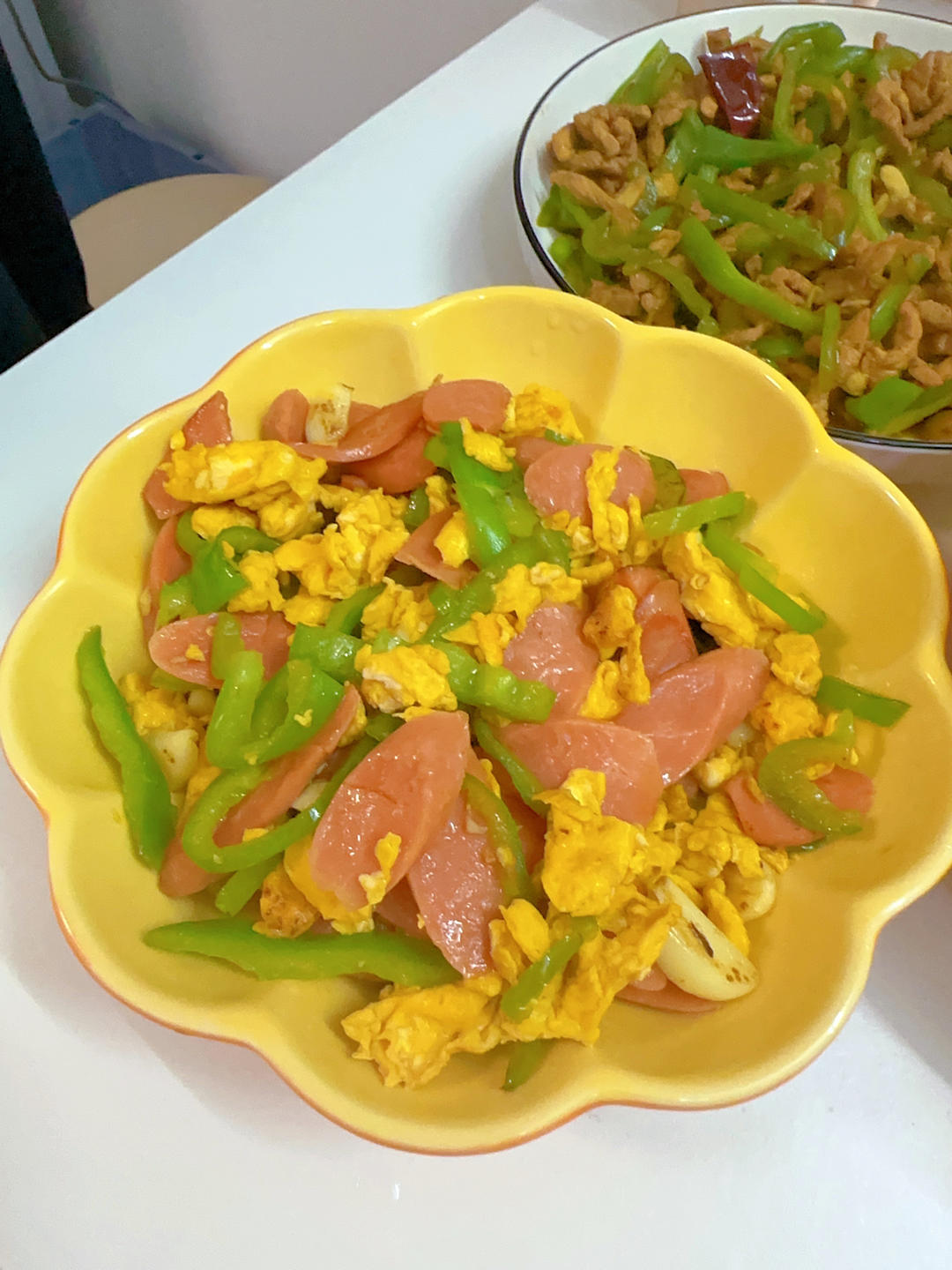 青椒火腿炒鸡蛋