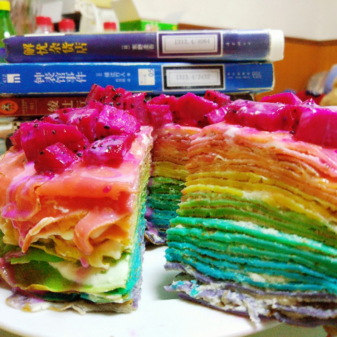 彩虹千层蛋糕 彩虹可丽饼(Mille Crepe Cake)