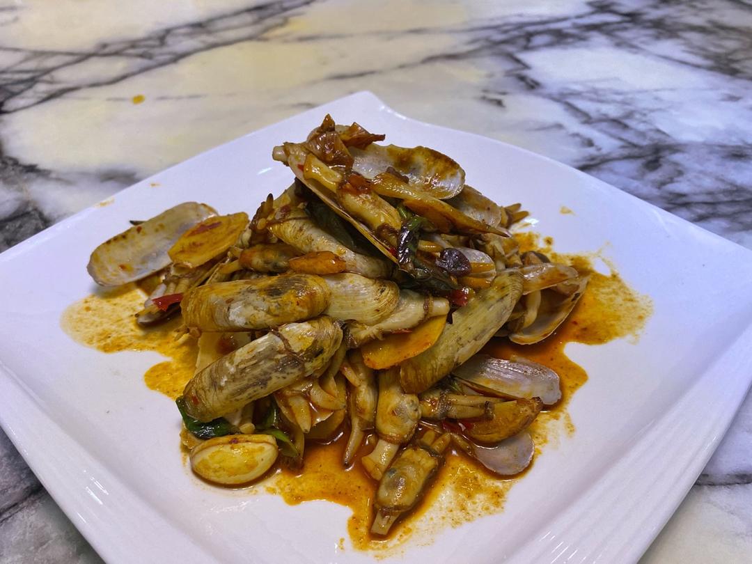 姜葱爆炒圣子/大排档做法/快手菜/姜葱爆炒蛏子王