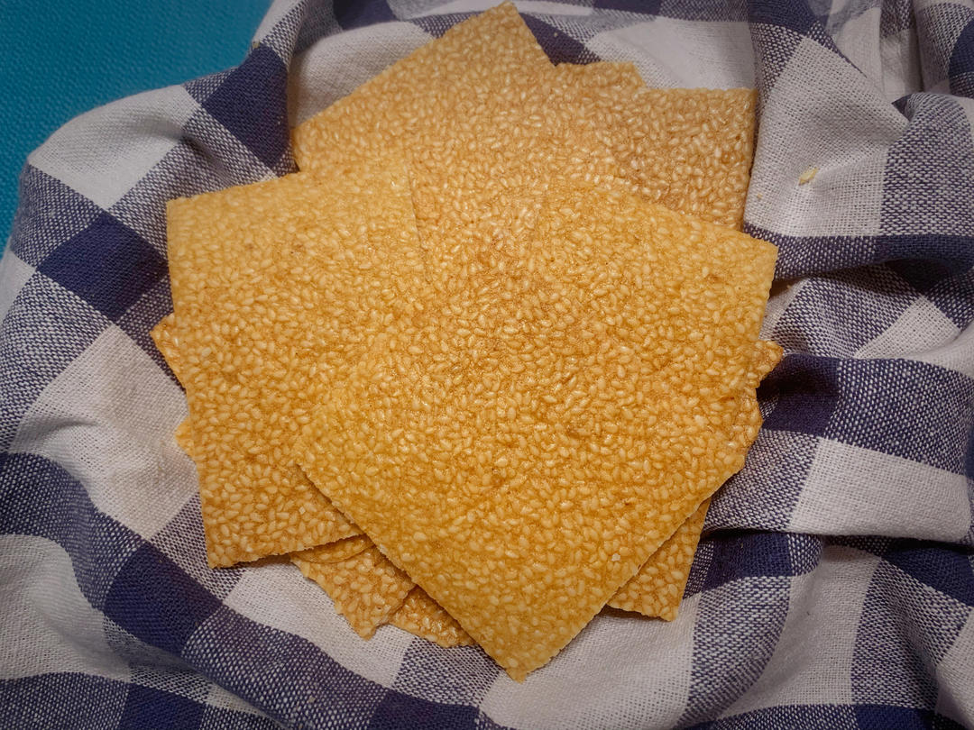芝麻薄脆饼干，一步操作，超级简单