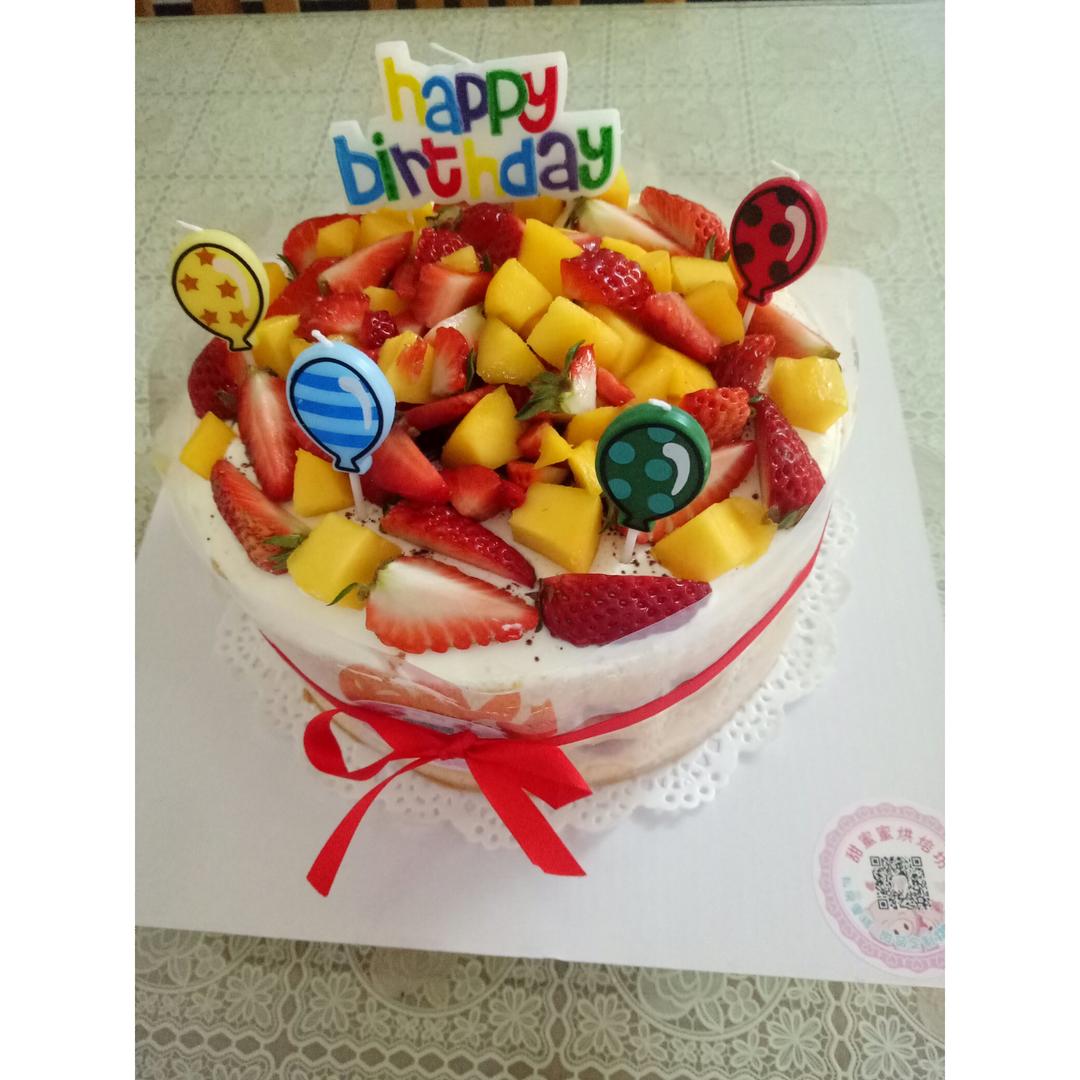 【零失败】不会裱花没关系的水果裸蛋糕 芒果裸蛋糕 完美戚风胚