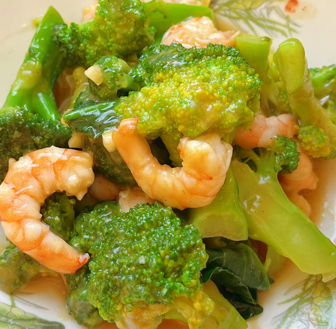 减肥去脂的西兰花炒虾仁