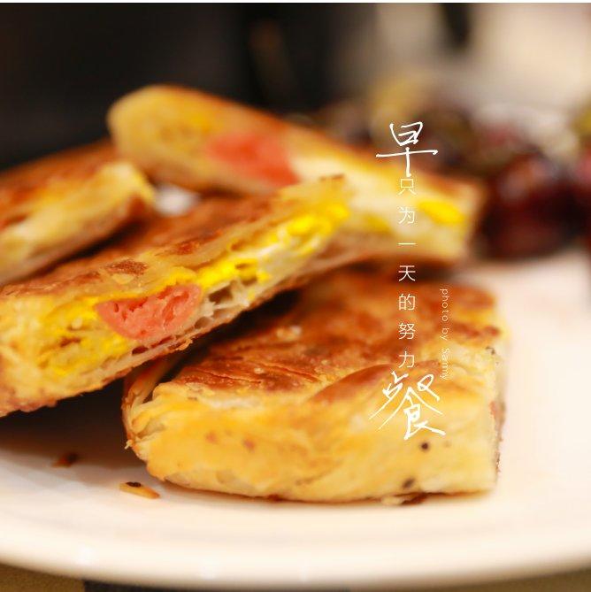 5分钟就能搞定的手抓饼早餐，酥到掉渣～