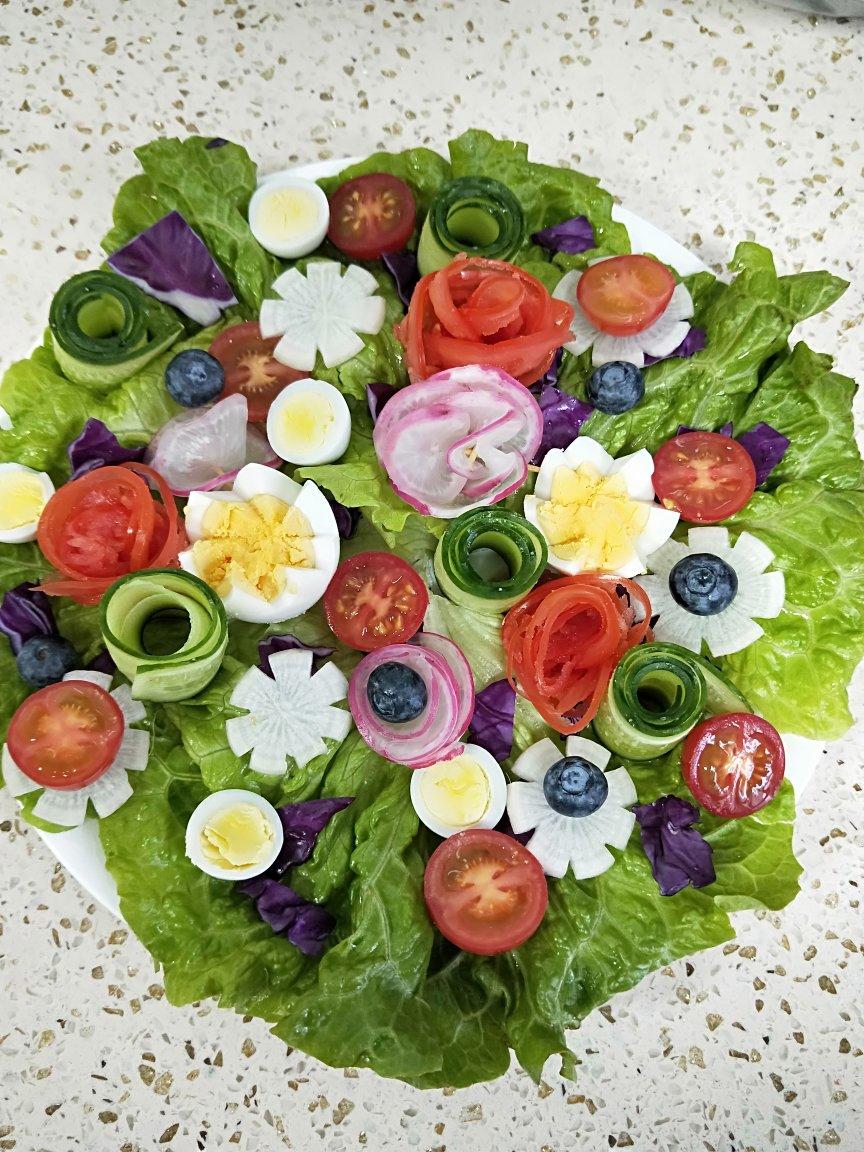 🌸花开富贵∣时蔬玫瑰花朵沙拉🌸
