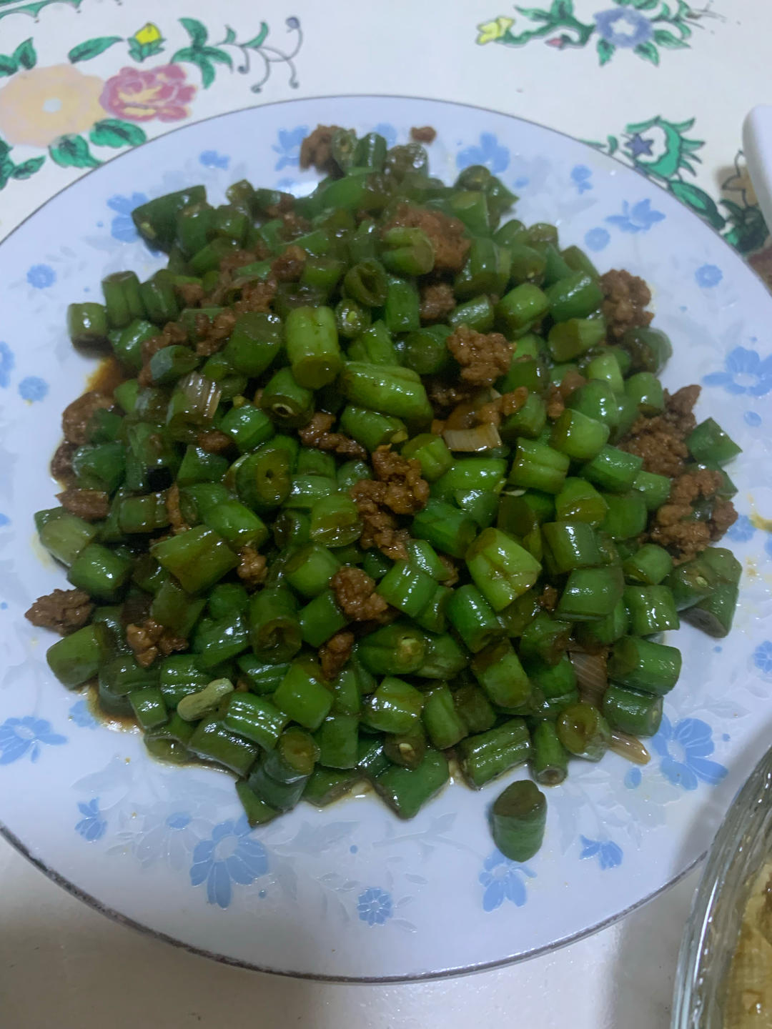 肉沫豆角下饭菜