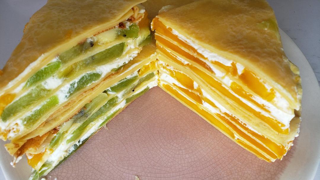 芒果千层蛋糕，100%成功告别煎皮无能