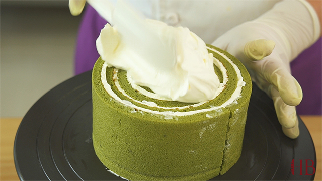 竖纹抹茶蛋糕 | 绿白相间的“迷雾森林”的做法 步骤24